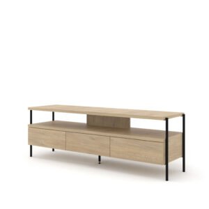 Meuble TV design chêne cremona 3 tiroirs L150 cm DRAGONFLY
