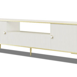 Meuble TV design cachemire & doré L180 cm PETRA