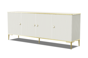 Commode design Cachemire/Blanc mat & doré L182 cm PETRA